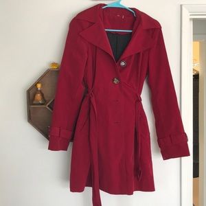 Calvin Klein red trench coat